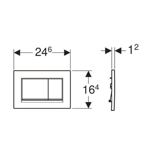 Клавіша змиву Geberit Sigma20 square 115.883.14.1 чорний/хром, фото 2