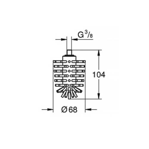 Щітка для унітаза Grohe Selection Cube 40870000 запасна голівка, білий, фото 2