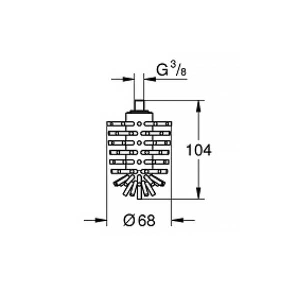 Щітка для унітаза Grohe Selection Cube 40870000 запасна голівка, білий, фото 2