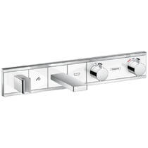 Смеситель скрытого монтажа для ванны Hansgrohe RainSelect 15359400 с термостатом, на 2 функции, белый/хром, фото №1