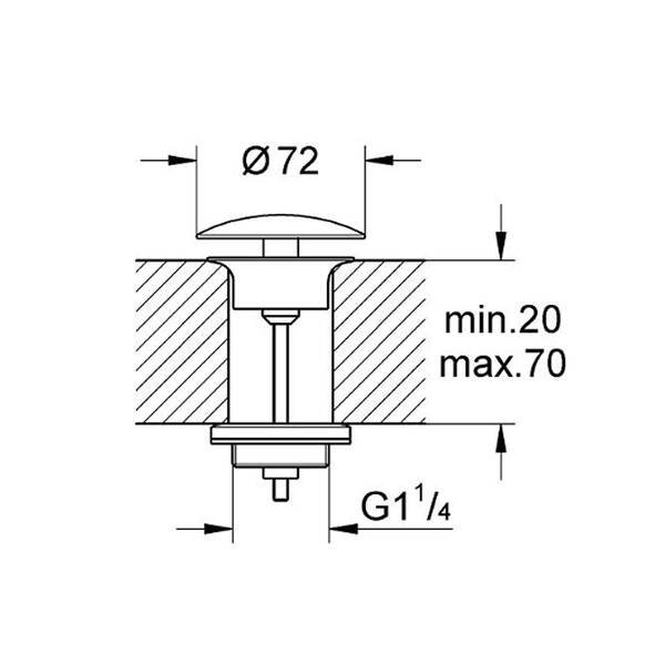 Донний клапан Grohe 65808000 Click-Clack, хром, фото 2