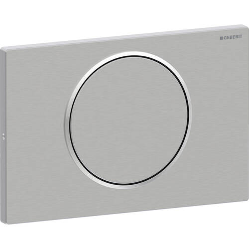 Клавіша змиву Geberit Sigma10 115.787.SN.5 з системою змив - стоп, з антивандальним кріпленням, колір нержавіюча сталь матова, фото 1