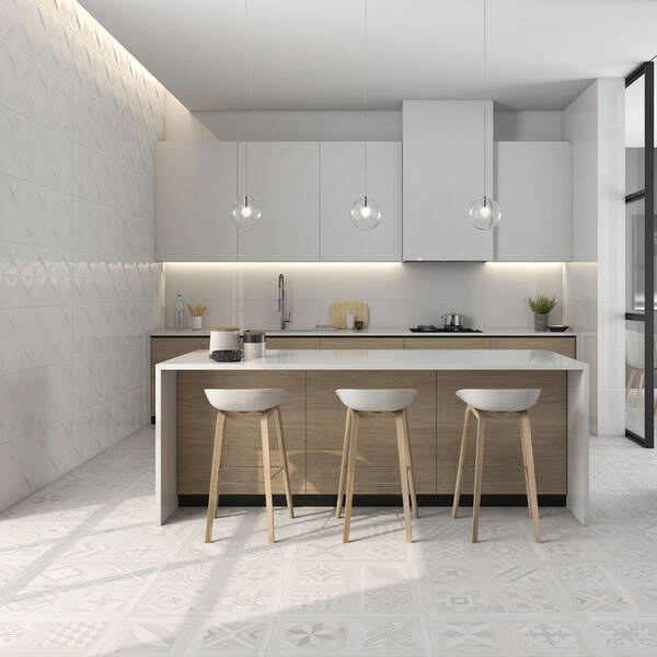 Плитка Argenta Ceramica Blancos Puzzle Blanco Brillo 40x120 см, фото 2