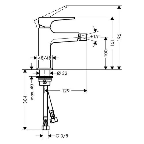 Смеситель для биде Hansgrohe Metropol 32520670 черный матовый, фото 2