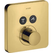 Смеситель скрытого монтажа Axor ShowerSolutions 36707990 с термостатом, полированное оптическое золото, фото №1