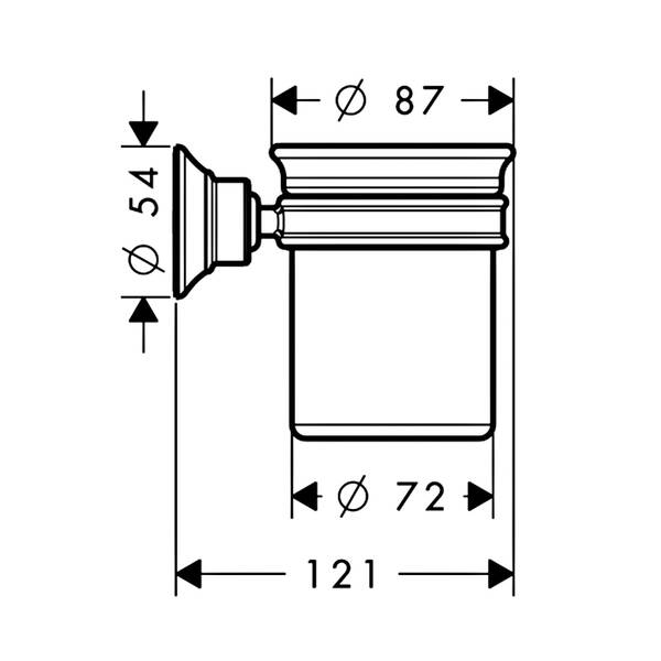 Стакан Axor Montreux 42134990 с держателем, золото полированный, фото 2