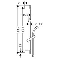 Душевая штанга 65 см Hansgrohe Unica Croma 26503000 с держателем-слайдером и душевым шлангом 160 см, хром, фото №2