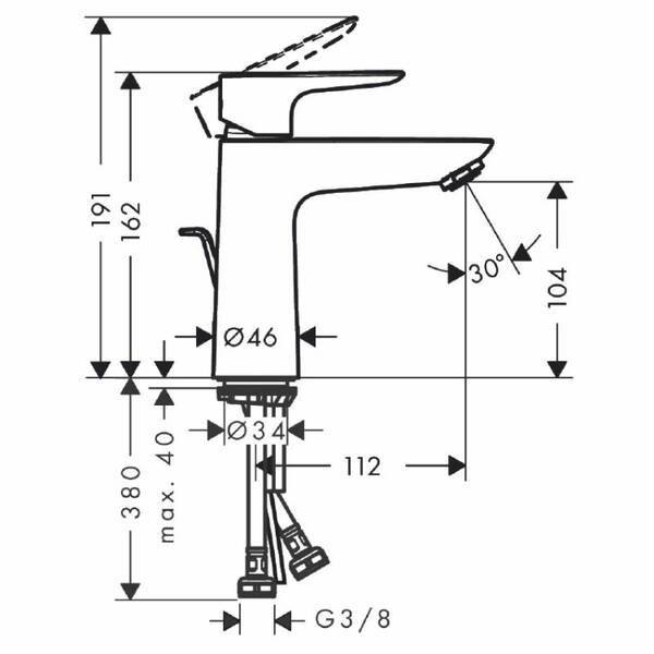 Змішувач для раковини Hansgrohe Talis E 71710670, фото 2