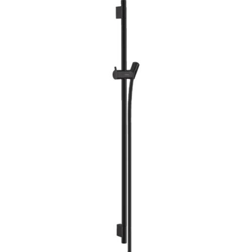 Душова штанга 90 см Hansgrohe Unica S Puro 28631670 з тримачем-слайдером та душовим шлангом 160 см, чорний матовий, фото 1