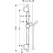 Душова штанга 90 см Hansgrohe Unica S Puro 28631670 з тримачем-слайдером та душовим шлангом 160 см, чорний матовий, фото 2