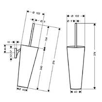 Щітка для унітазу Axor Starck Organic 42735330 з тримачем, хром чорний полірований, фото №2