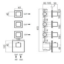 Смеситель скрытого монтажа для душа Bossini Rectangular Z033205 030 с термостатом, хром, фото №5