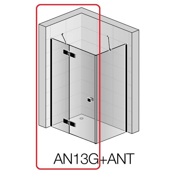 Душевые двери SanSwiss Annea BlackLine AN13G11000607 110х200 см распашные правые, фото 3
