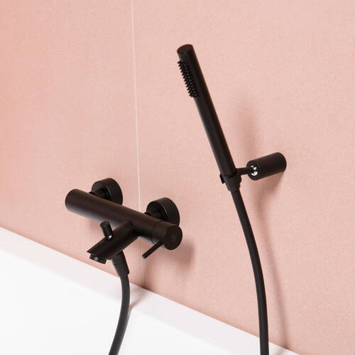 Смеситель для ванны Paffoni Light LIG 023 NO с ручным душем, черный, фото 7