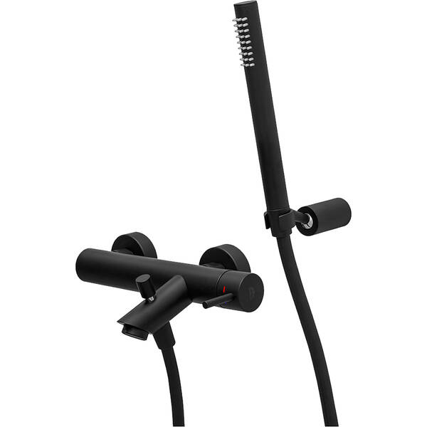 Смеситель для ванны Paffoni Light LIG 023 NO с ручным душем, черный, фото 1