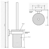 Щітка для унітаза Decor Walther Basic BA WBG 0531060 з тримачем, чорний матовий, фото №2