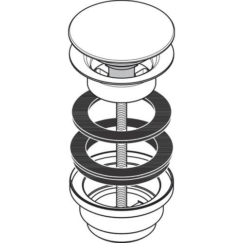 Донный клапан для раковины Axor 51300340 Push-open матовый черный хром, фото 2