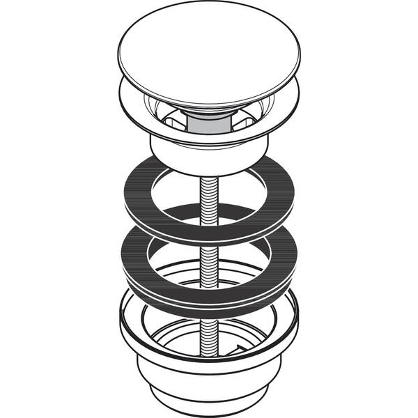 Донный клапан для раковины Axor 51300340 Push-open матовый черный хром, фото 2