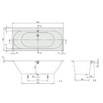 Ванная квариловая Villeroy&Boch OBERON 2.0 uBQ180OBR2DV-01 180х80 см с ножками, фото №2