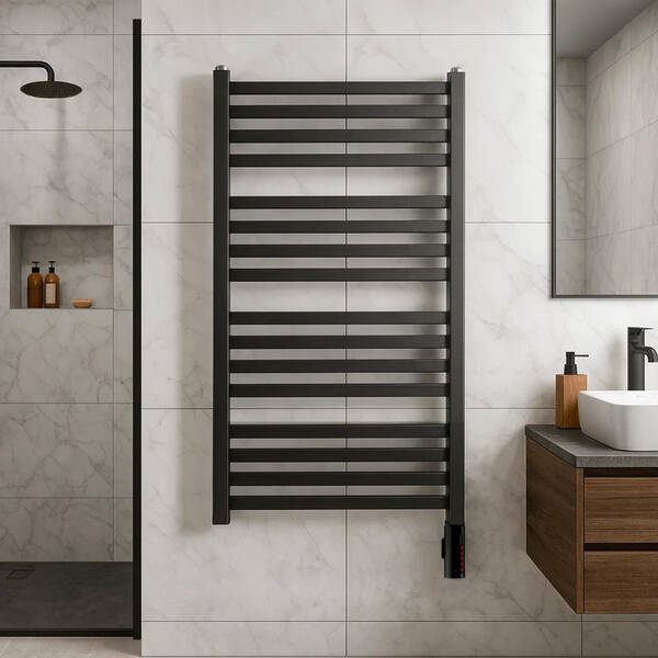 Рушникосушарка електрична Instal Projekt Stick Electro STIE-50/70C31 500х740 мм чорний мат 300 Вт (тен HOTS-03C2U), фото 1