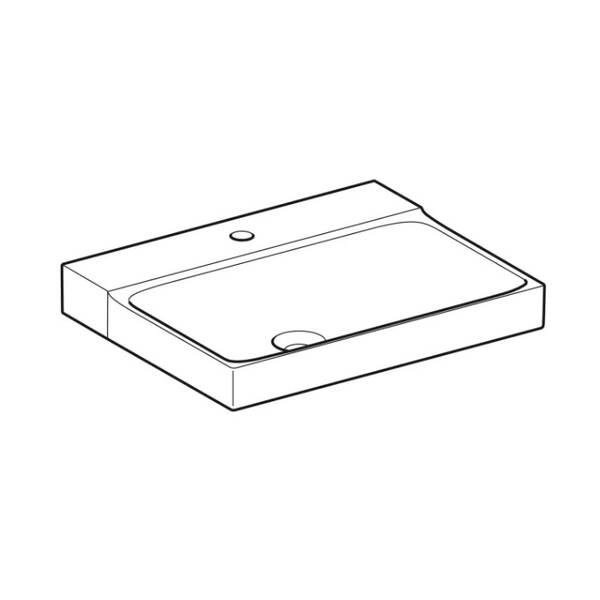 Раковина Geberit Xeno2 500.530.01.1 60 см без переливу, KeraTect, колір білий глянець, фото 2