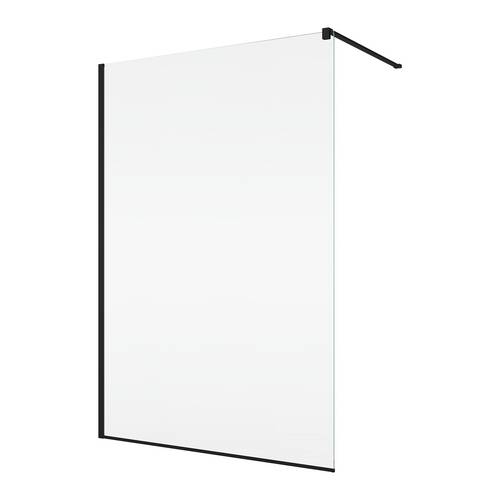 Душова стінка SanSwiss BlackLine WALK-IN EASY STR4P0900607 90х200 см профіль чорний мат / скло прозоре, фото 1