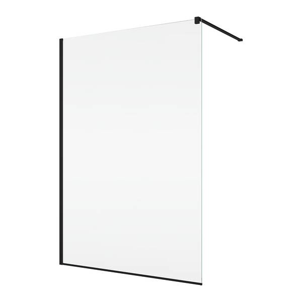 Душова стінка SanSwiss BlackLine WALK-IN EASY STR4P0900607 90х200 см профіль чорний мат / скло прозоре, фото 1