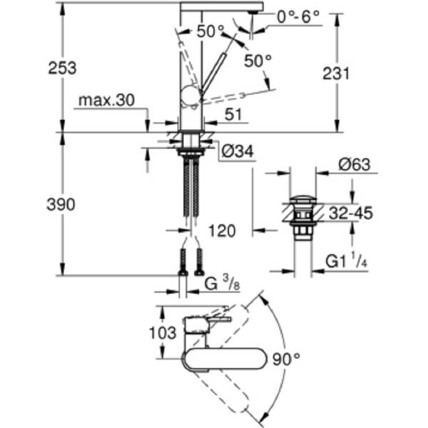 Змішувач для раковини Grohe Plus 23873003, фото 2