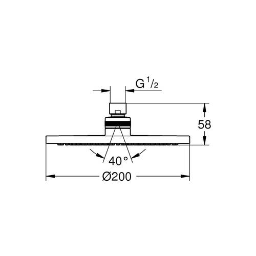 Верхний душ GROHE New Tempesta Cosmopolitan 27541001 200 мм, фото 3