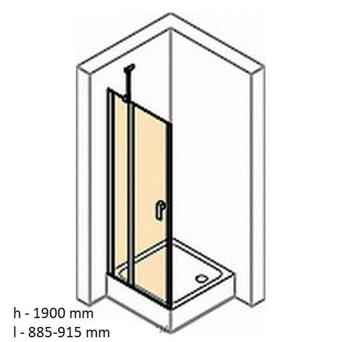 Душові двері Huppe Design pure 8P0702.092.321 100х190 см розпашні реверсивні, фото 2