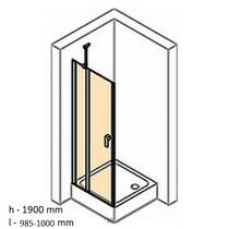 Душові двері Huppe Design pure 8P0703.092.321 100х190 см розпашні реверсивні, фото №2