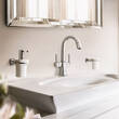 Дозатор для рідкого мила Grohe Grandera 40627IG0 з тримачем, хром/золото, фото 3