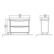 Тумба Аква Родос Венеція 7092 підлогова білий глянець з раковиною Frame 80 см, фото №2