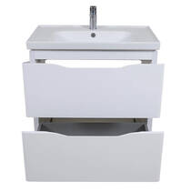 Тумба Аква Родос Венеція 7092 підлогова білий глянець з раковиною Frame 80 см, фото №5