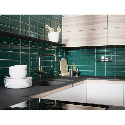 Плитка Golden Tile Metrotiles Metrotiles Бірюзовий 466061 10x20 см, фото 2