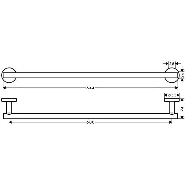 Тримач для рушників Hansgrohe Logis Universal 41716000 хром, фото 2