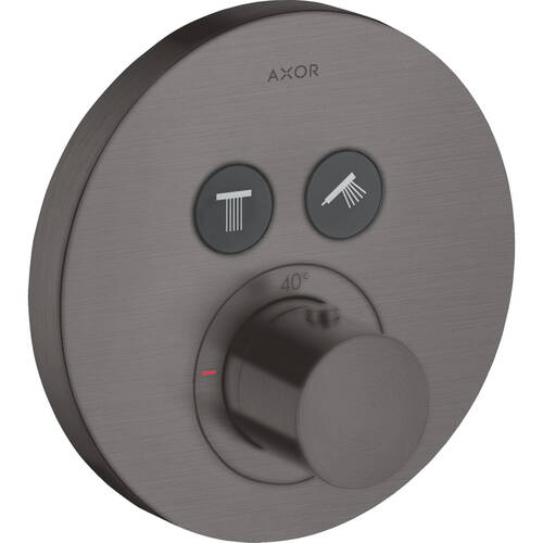Смеситель скрытого монтажа Axor ShowerSolutions 36723340 с термостатом, матовый черный хром, фото 1