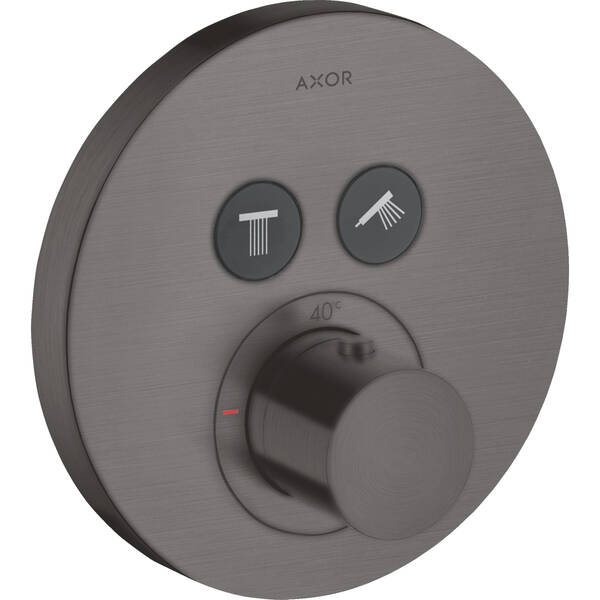 Смеситель скрытого монтажа Axor ShowerSolutions 36723340 с термостатом, матовый черный хром, фото 1