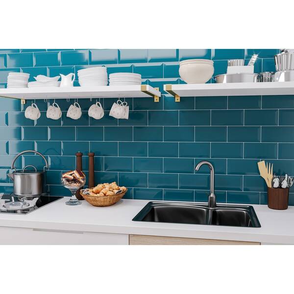 Плитка Golden Tile Metrotiles Metrotiles Синій 46М061 10x20 см, фото 2