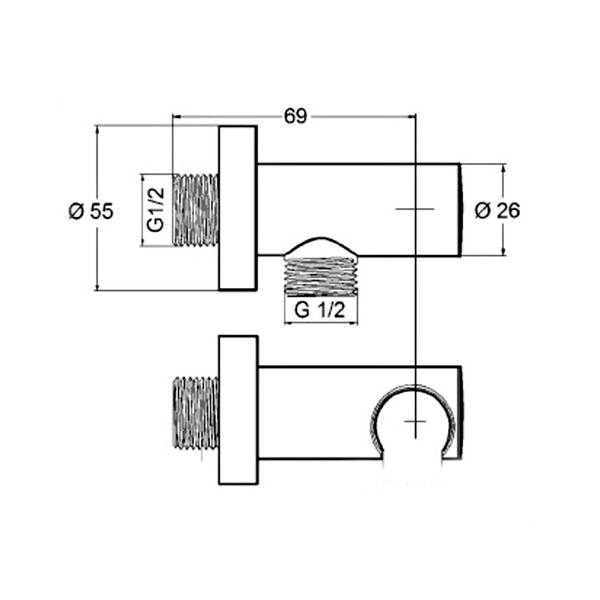 Шланговое подключение с держателем Kludi A-Qa 6054705-00, фото 4