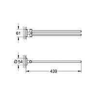 Держатель для полотенец Grohe Essentials 40371001 двойной динамический, хром, фото №2