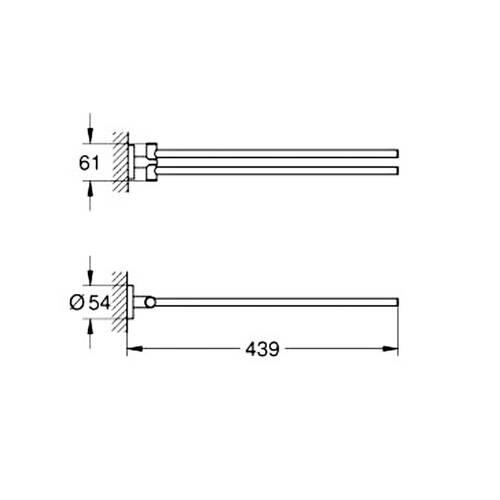 Тримач для рушників Grohe Essentials 40371001 подвійний динамічний, хром, фото 2