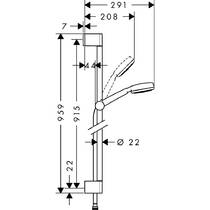 Душовий набір Hansgrohe Crometta 100 1jet 26658400 хром, фото №2