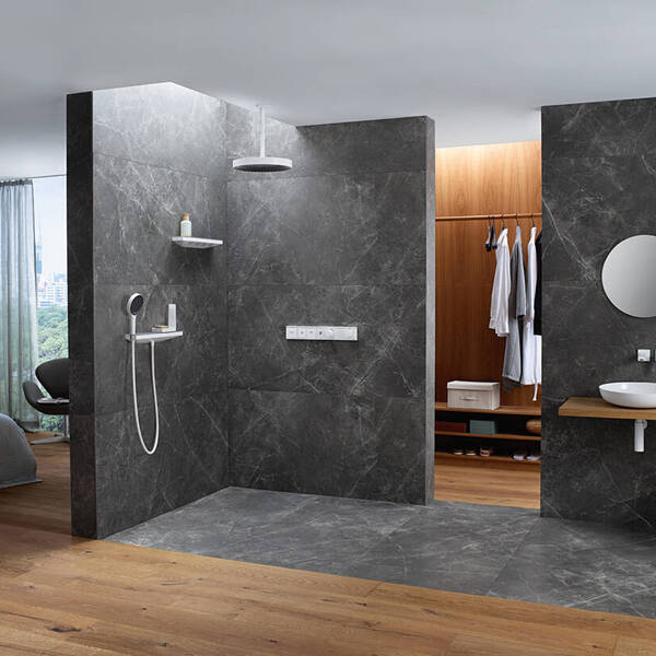 Змішувач прихованого монтажу для душу Hansgrohe RainSelect 15381700 з термостатом, на 3 функції, білий матовий, фото 3