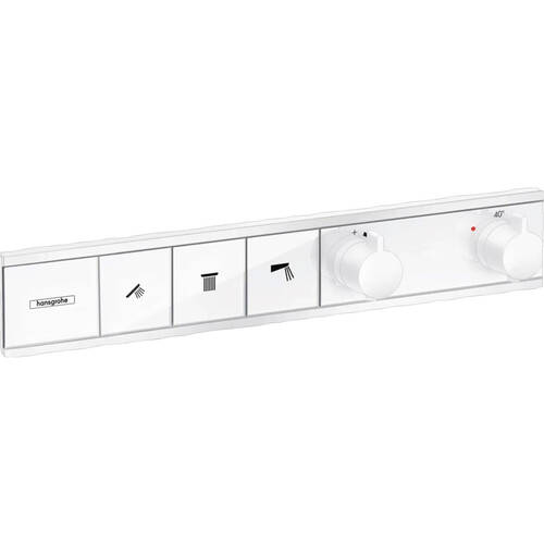 Змішувач прихованого монтажу для душу Hansgrohe RainSelect 15381700 з термостатом, на 3 функції, білий матовий, фото 1