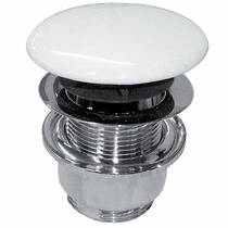 Донный клапан для раковины Kerasan 9233 01 click/clack постоянный, белый, фото №1