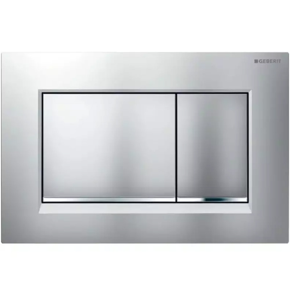 115.883.JQ.1 Sigma20 square Клавіша змиву, подвійний змив, легкоочисна поверхня, хром мат/хром глянець (1 сорт)
