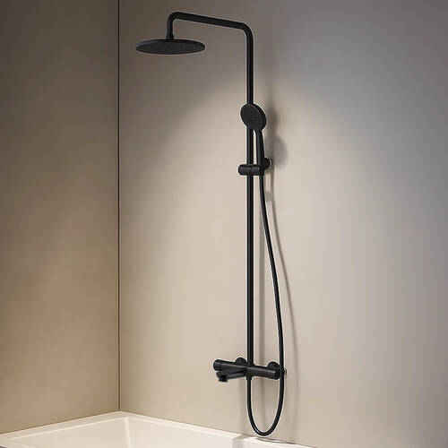 Душевая система Devit Fresh 37520121B с термостатом черный матовый, фото 3