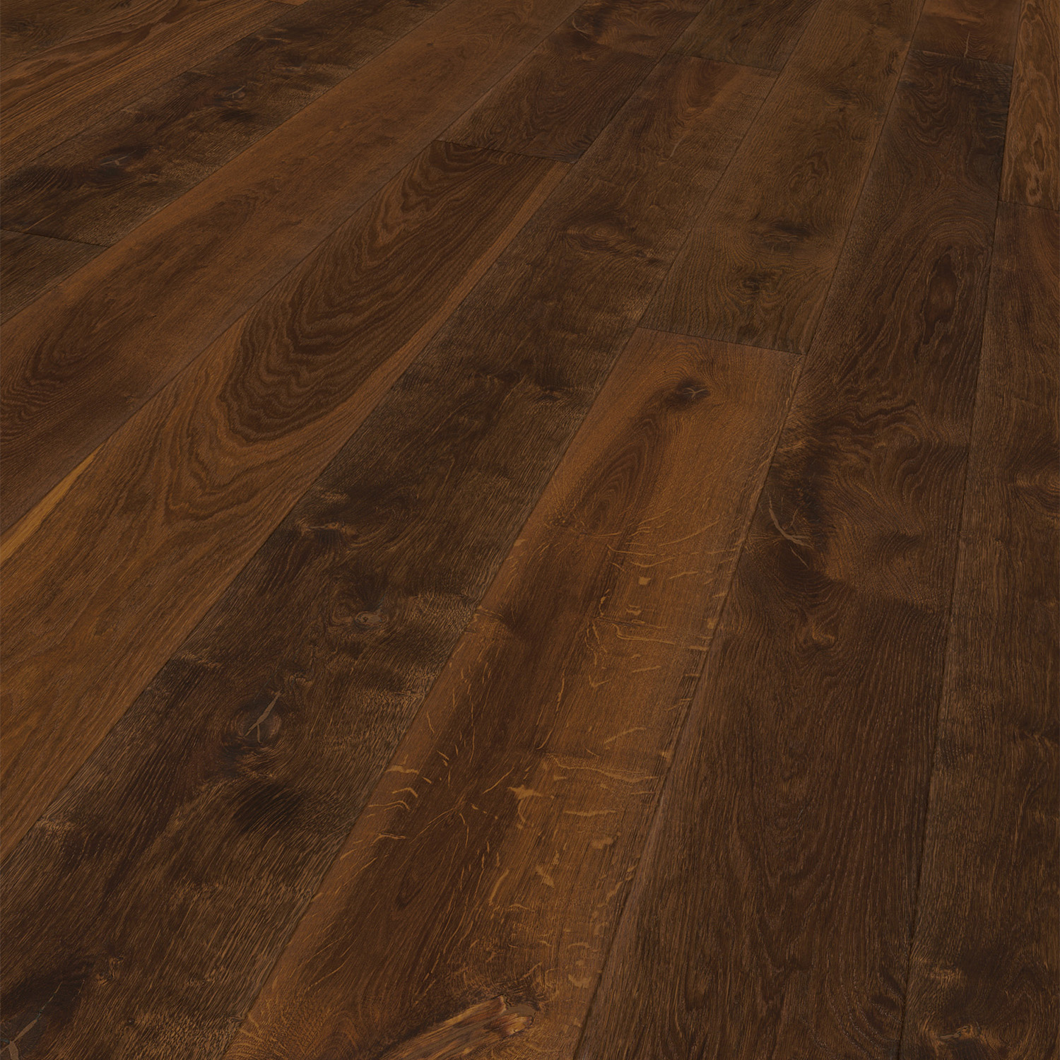 Паркетна дошка R04 Oak dark brown*1279/ 1101010901 (1 сорт)