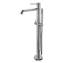 Смеситель для ванны Paffoni Light LIG 032 CR с душевым набором напольный хром, фото №2